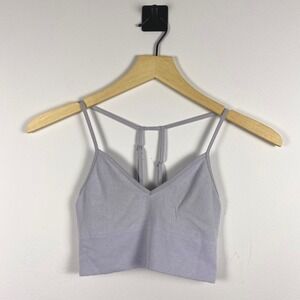 Anthropologie Jenny T-Back XXS/XS Purple Bralette Bra V Neck Crop Top Adjustable